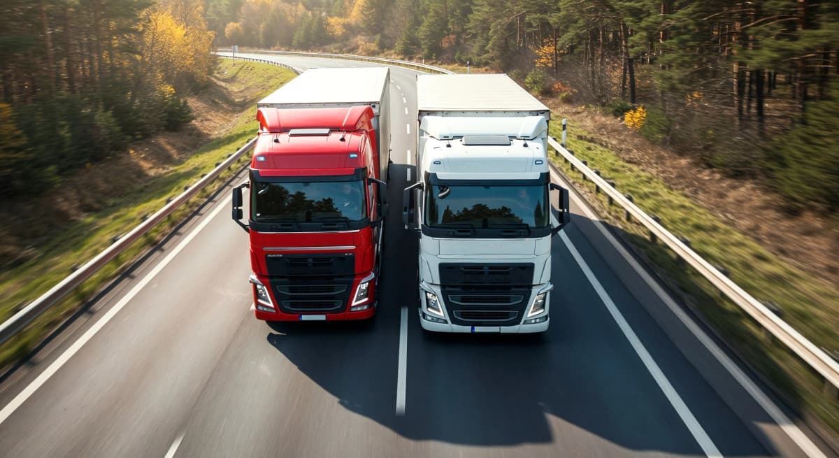 Land freight trucking and cargo transport